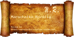 Marschalko Rozália névjegykártya